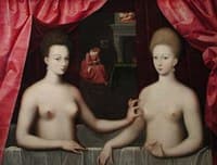 Presumed Portrait of Gabrielle d'Estrees and Her Sister the Duchess of Villars