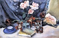 Composition of Shells, Roses and a Figurine