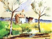 Road and Poplars