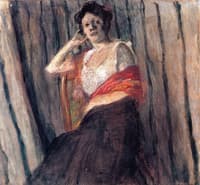 Young Woman with a Red Scarf