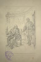 The letter (sketch for an illustration for a Scottish story)