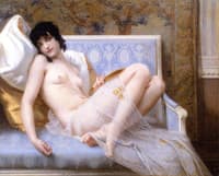 Nude Young Woman on a Sofa