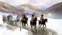 Russian Troops in a Winter Landscape