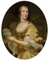 Portrait of a lady in allegorical guise, holding a dish of pearls