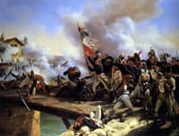 Napoleon Bonaparte leading his troops over the bridge of Arcole