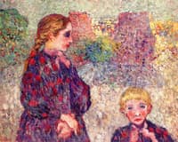 Two Children on a Plaza