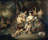 Shepherds and shepherdesses in a landscape