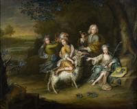 Four Children in a Park-like Landscape