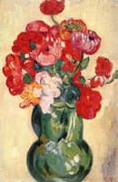 Flowers in a Green Pitcher
