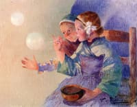 Little Girls with Soap Bubbles