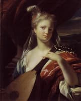 Woman playing the lute
