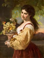 Young Italian Woman with Fruit Bowl
