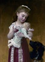 Young Girl and Her Dolls