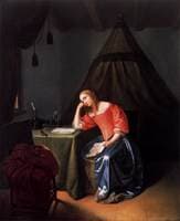 Young Girl Holding a Letter