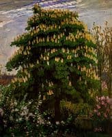The chestnut tree in blossom