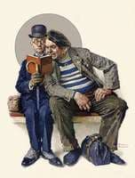 Two Men Reading Detective Stories