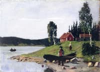 Bay with Boat and House