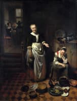 Interior with a Sleeping Maid