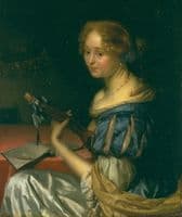 Young woman with cittern