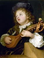 A Boy Playing a Lute