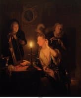 Lady at the Mirror in the Candlelight