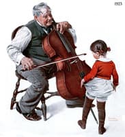 Cello-playing Old Man and a Little Girl