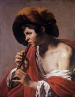 Boy Playing a Flue