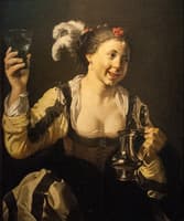 A Girl Holding a Glass