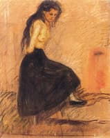Half-Nude in a Black Skirt