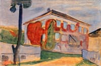 House with Red Virginia Creeper