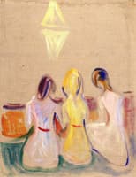 Three Seated Young Women