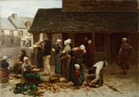 Market Place of Ploudalmézeau, Brittany