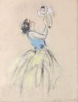 Woman With A Pierrot Doll