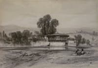 Turkish landscape with boys playing