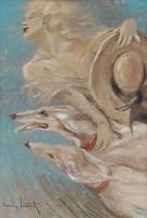 Lady With Two Dogs