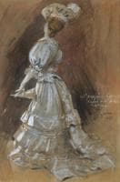 An Elegant Lady with a Parasol
