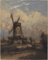 A Windmill Against a Cloudy Sky
