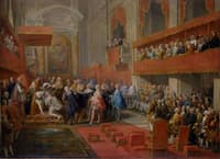 La Remise de l'ordre du Saint-Esprit au prince Vaini par le duc de Saint-Aignan
