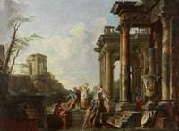 Architectural Capriccio, Roman Ruins with Figures