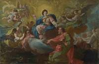 Saint James being visited by the Virgin with a Statue of the Madonna of Pilar