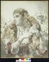 Drawing of a young woman, probably Lady Florence Emily Hesketh