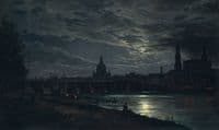 View of Dresden at Full Moon