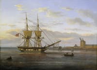 Entrance to the Port of Copenhagen with the Masting Sheer seen to the right