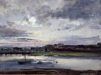 The Elbe and Dresden Neustadt in the Evening Light