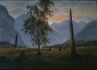 Landscape with memorial stones