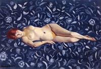 Nude on a Blue Background
