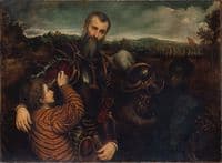 Portrait of a Man in Armour with Two Pages