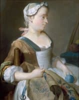 Young Girl Embroidering