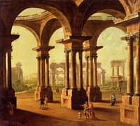 Cappricio Of Roman Ruins with Classical Figures