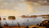 View Of The Bay Of Pozzuoli With The Port Of Baia, The Islands Of Nisida, Procida, Ischia And Capri